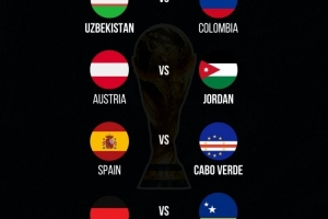 四支世界杯新军将迎来首秀：乌兹vs哥伦比亚、约旦vs奥地利